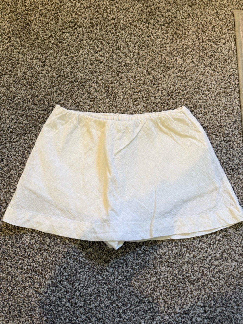 Free People White Textured Mini Skort